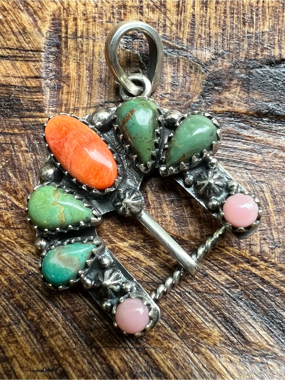 Sterling Silver Kingman Turquoise Spiny Oyster Queen Conch Belt Buckle Pendant